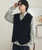 『洗濯可』ハイショクジャガードニットベスト
