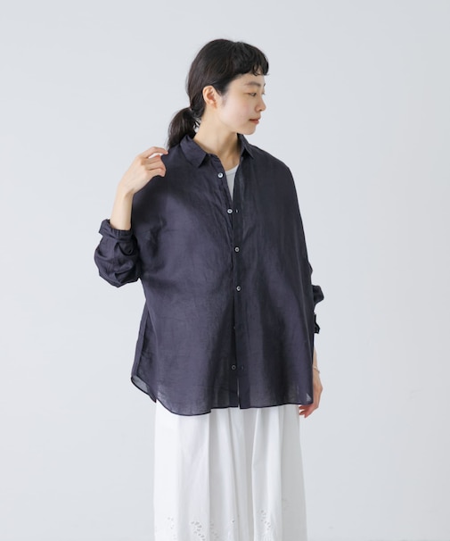 コットンリネンガーメントダイシャツ
