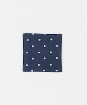fog linen work　リネン コースター ネイビードット