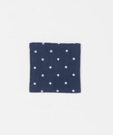 fog linen work リネン コースター ネイビードット