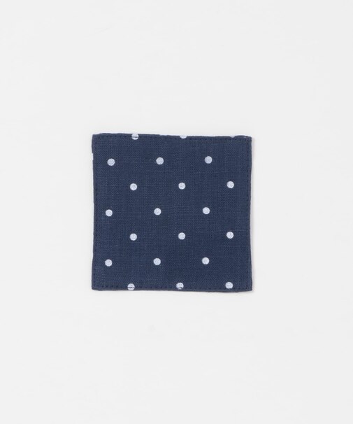 fog linen work リネン コースター ネイビードット