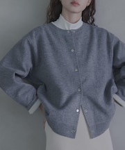 ダブルフェイスバイカラーカーディガン
