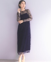 kaene フロッキーベロア2WAYドレス