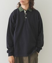ラグビーカラーロングスリーブシャツ