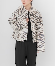 GANNI PRINTED LAMINATED BARN JACKET