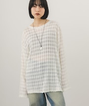 シャドーチェックルーズロンTEE