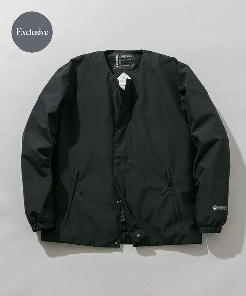 『別注』+phenix WINDSTOPPER by GORE-TEX LABS ノーカラーダウンジャケット