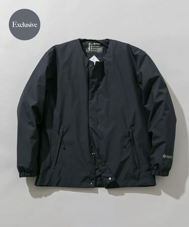 『別注』+phenix WINDSTOPPER by GORE-TEX LABS ノーカラーダウンジャケット