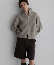 ウールネップジップニットブルゾン