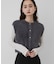 『洗濯可』ラメシャギーフロントボタンノースリーブニット