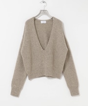 new basic CASHMERE SILK DEEP V-NECK KNIT