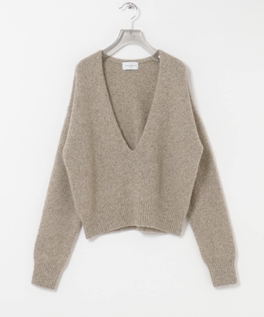 new basic　CASHMERE SILK DEEP V-NECK KNIT