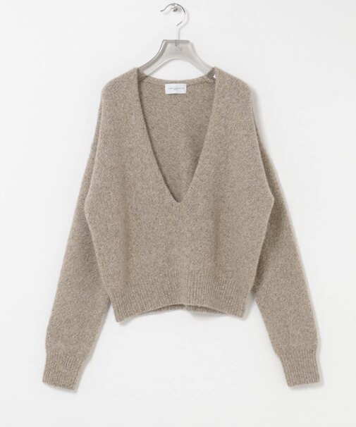 new basic　CASHMERE SILK DEEP V-NECK KNIT