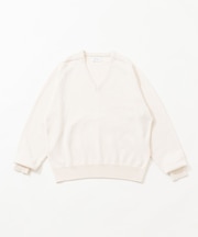 new basic WASHI WOOL V-NECK KNIT