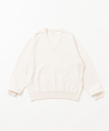new basic　WASHI WOOL V-NECK KNIT