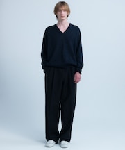 new basic　WASHI WOOL V-NECK KNIT