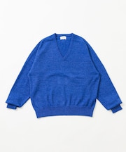 new basic　WASHI WOOL V-NECK KNIT