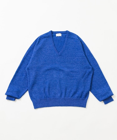 new basic　WASHI WOOL V-NECK KNIT