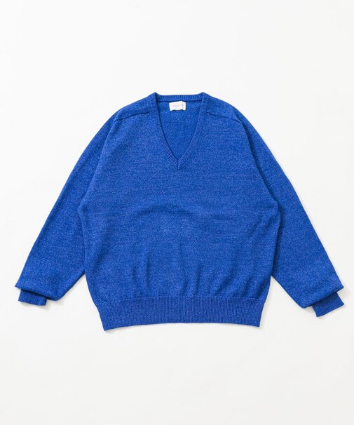 new basic　WASHI WOOL V-NECK KNIT