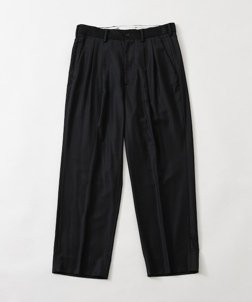 new basic　WOOL SILK TAPERED SLACKS