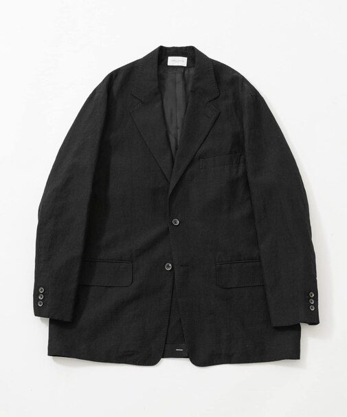 new basic　WOOL LINEN SINGLE JACKET