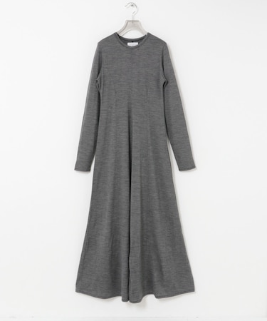 new basic WASHABLE WOOL LONG-SLEEVE ONE-PIECE