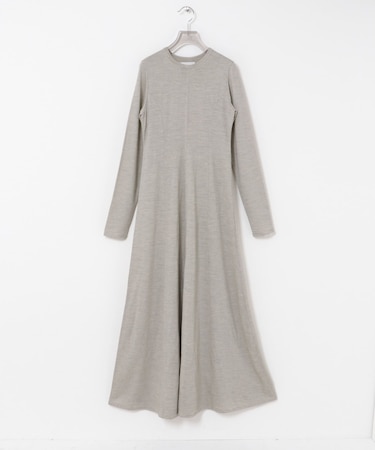 new basic　WASHABLE WOOL LONG-SLEEVE ONE-PIECE