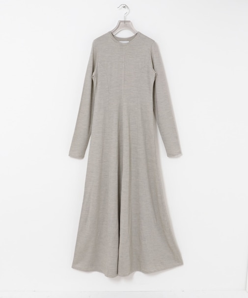 new basic　WASHABLE WOOL LONG-SLEEVE ONE-PIECE