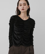 『WEB/一部店舗限定』シアーベロアシャーリングトップ