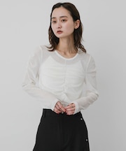 『WEB／一部店舗限定』シアーベロアシャーリングトップ