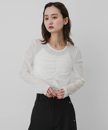 『WEB/一部店舗限定』シアーベロアシャーリングトップ