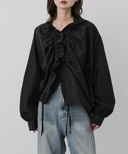 『WEB限定』シャーリングフリルフーディシャツ