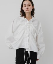『WEB限定』シャーリングフリルフーディシャツ