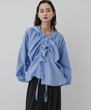 『WEB限定』シャーリングフリルフーディシャツ