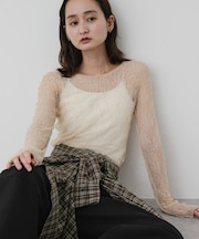 シアーレースカットトップ