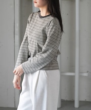 FORK&SPOON プレーティングボーダーロングスリーブTシャツ