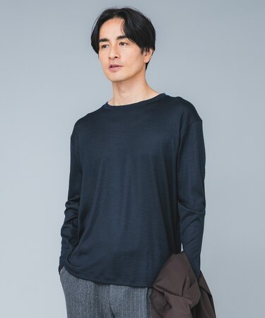 『マシンウォッシャブル』ハイクオリティウールロングスリーブTシャツ
