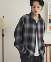 オンブレーチェックレギュラーカラーシャツ