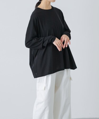 ハイツイストコットン長袖Tシャツ