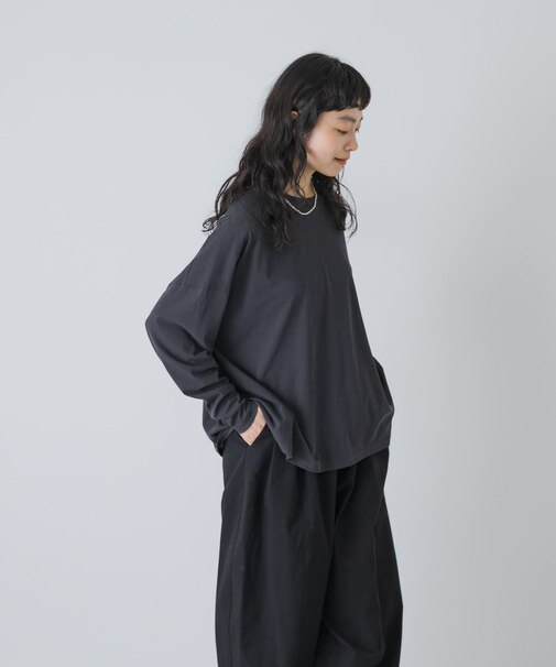 ハイツイストコットン長袖Tシャツ