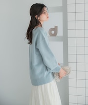 カシミヤシルクブレンドボートネックニット