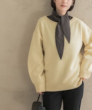 カシミヤシルクブレンドボートネックニット