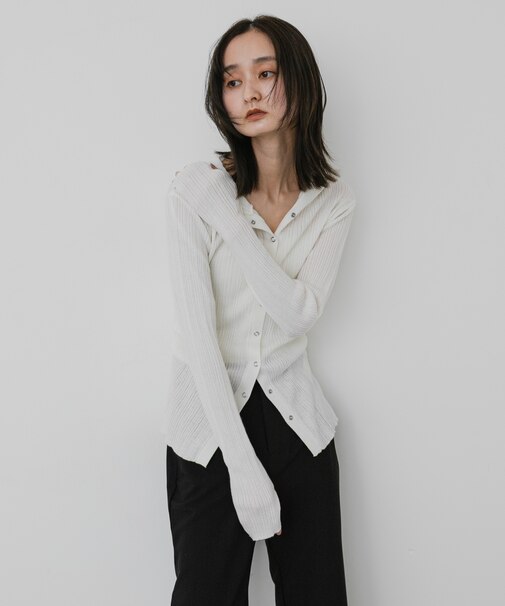 『洗濯可』マルチリブニットフーディー