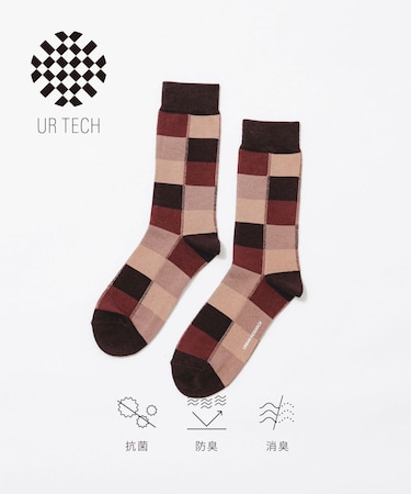 『UR TECH』ランダムチェックソックス