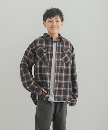 『150サイズあり』ネルチェックオーバーサイズシャツ(KIDS)