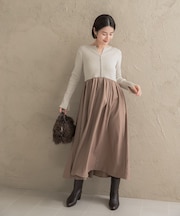『WEB限定』キーネックドッキングワンピース