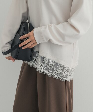 ダブルフェイス裾レースプルオーバー 26AW