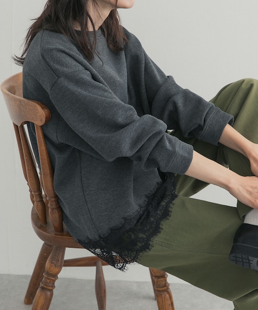 ダブルフェイス裾レースプルオーバー 26AW