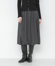 『UR TECH SMOOTHLUXE』ウール混バルーンギャザースカート