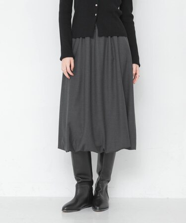 『UR TECH SMOOTHLUXE』ウール混バルーンギャザースカート